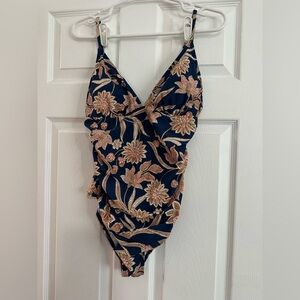 Navy Floral One-Piece Swimsuit for Women